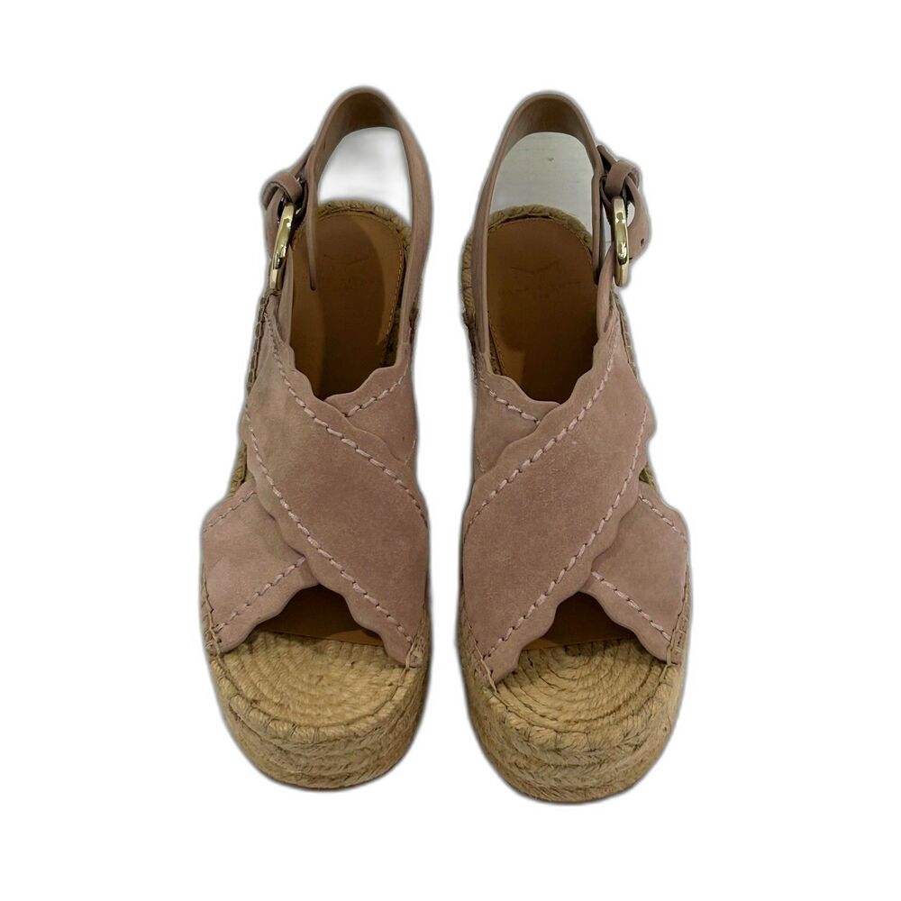 Marc Fisher Wedge Sandals Women’s Size 7.5M Color Mauve Tan 4 1/2”H